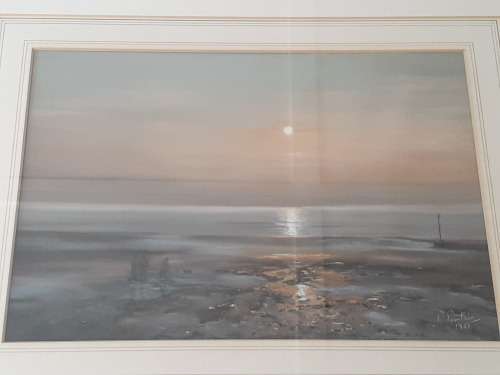 Beautiful Watercolour Painting of the sea Framed (61cm by 50cm with frame size)