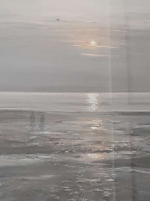 Beautiful Watercolour Painting of the sea Framed (62cm by 50cm with frame size)