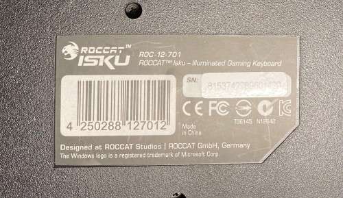 Roccat Isku Illuminated Gaming Keyboard,
