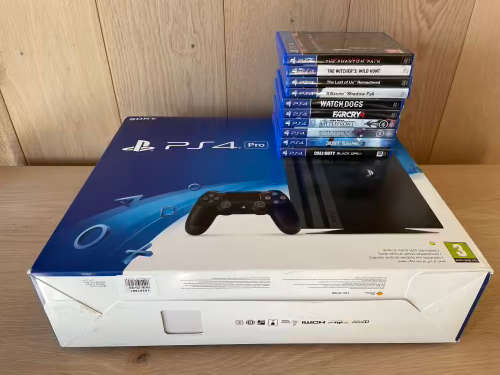 Sony PlayStation 4 Pro | 1 Tb | 2 Controllers and Dock | 10 Games | 4k HDR Gaming