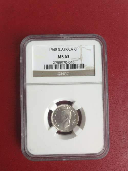 1948 Union sixpence NGC MS63