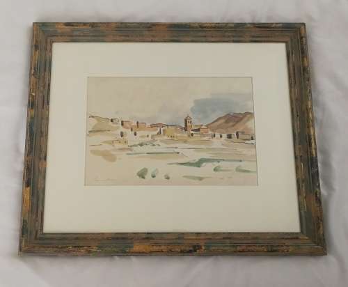 Francois Krige - Village Scene - Watercolour on paper
