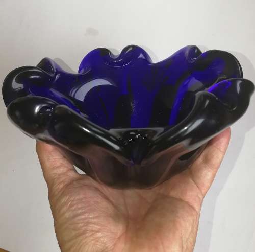 Cobalt blue Murano ashtray