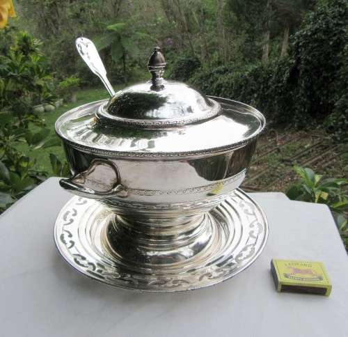 STUNNING LARGE SERANCO SP SOUP TUREEN WITH TRAY AND BIG LADLE VGC