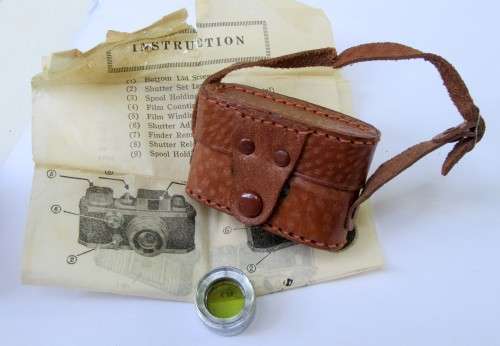 RARE MINIATURE SPY CAMERA COMPLETE WITH LEATHER HOLDER & LENSE + INSTRUCTIONS~VALUE US$300
