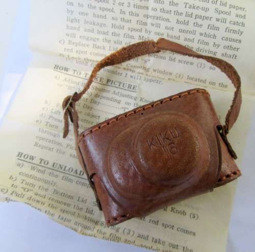 RARE MINIATURE SPY CAMERA COMPLETE WITH LEATHER HOLDER & LENSE + INSTRUCTIONS~VALUE US$300