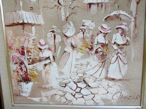 LARGE FRAMED SAND & OIL ORIGINAL SIGNED ART WORK BY BORIS CHEZAR~VALUE R15000~FREE COURIER READ
