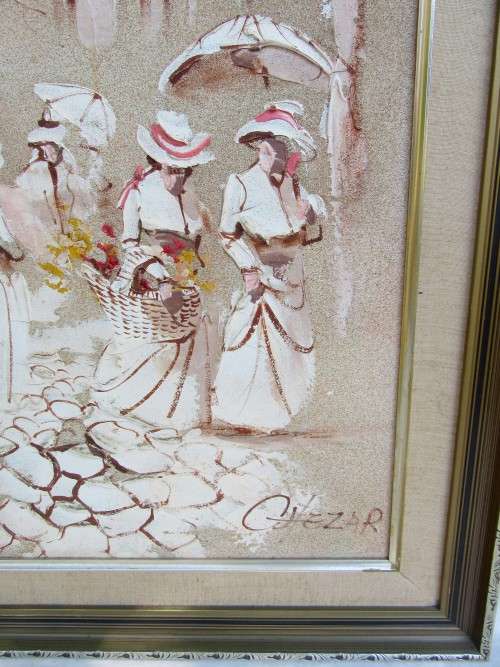LARGE FRAMED SAND & OIL ORIGINAL SIGNED ART WORK BY BORIS CHEZAR~VALUE R15000~FREE COURIER READ