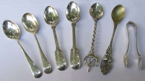 COLLECTION ASSORTED SILVER SPOONS 87.6g~ALL EXCELLENT CONDITION MARKINGS~BARGAIN!!!!