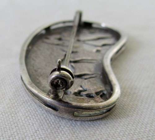VINTAGE RETRO 1960s STYLE UNUSUAL QUALITY SILVER 925 BROOCH PIERCED CAVE ART DESIGNS~WOW!!!!