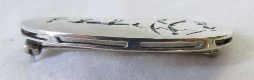 VINTAGE RETRO 1960s STYLE UNUSUAL QUALITY SILVER 925 BROOCH PIERCED CAVE ART DESIGNS~WOW!!!!