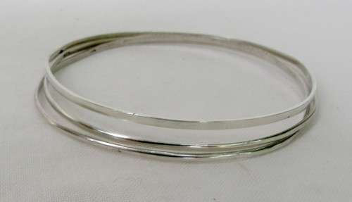 THREE VINTAGE SOLID SILVER 925 MARKINGS ROUND BANGLES~BID THE LOT!