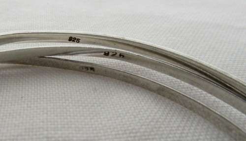 THREE VINTAGE SOLID SILVER 925 MARKINGS ROUND BANGLES~BID THE LOT!