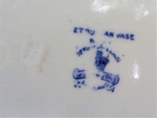 DESIRABLE ANTIQUE C1918 ETRUSCAN FLOW BLUE CABINET PLATE NO DAMAGES