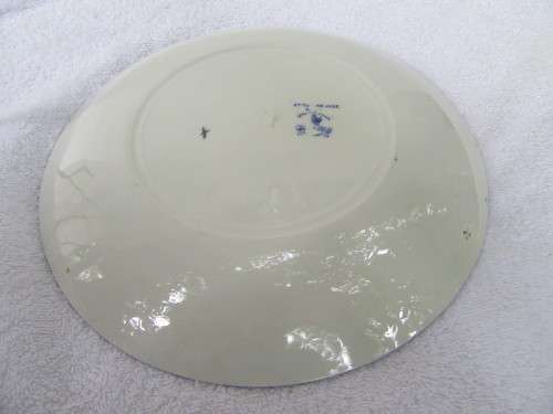 DESIRABLE ANTIQUE C1918 ETRUSCAN FLOW BLUE CABINET PLATE NO DAMAGES