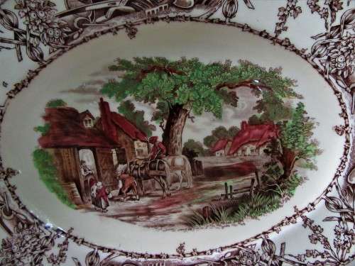 CLARICE CLIFF RURAL SCENES PLATTER # 2 GOOD CONDITION