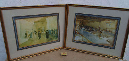 TWO VALUABLE AND DESIRABLE SIR WILLIAM RUSSELL FLINT FRAMED PRINTS~SIGNED