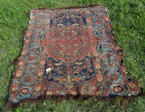 VERY VERY OLD PERSIAN RUG~LOTS OF CHARACTER