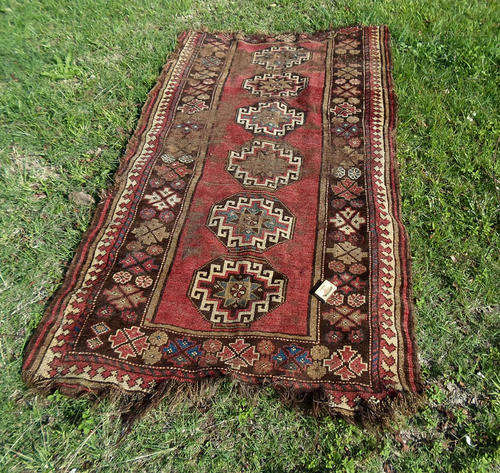 VERY VERY OLD PERSIAN RUG RUNNER~LOTS OF CHARACTER~WELL WORN