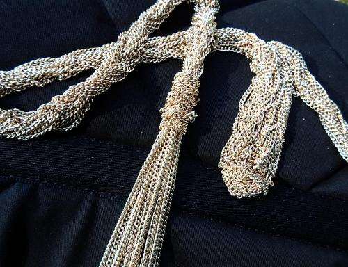 FASHIONABLE VINTAGE 1.45M LONG GOLD LOOKING ROPE NECKLACE WRAP AROUND