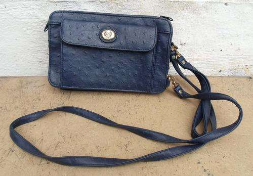 GENUINE OSTRICH LEATHER BAG/WALLET~DETACHABLE SLING STRAPS~AS NEW