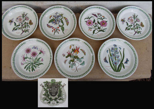 PORTMEIRION~SIX BEAUTIFUL BOTANIC GARDEN DECORATED BREAKFAST PLATES~PLUS EXTRA ONE FREE