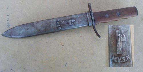 GENUINE ITALIAN WW2 MSVN COMBAT KNIFE WITH ORIGINAL SHEATH~VGC