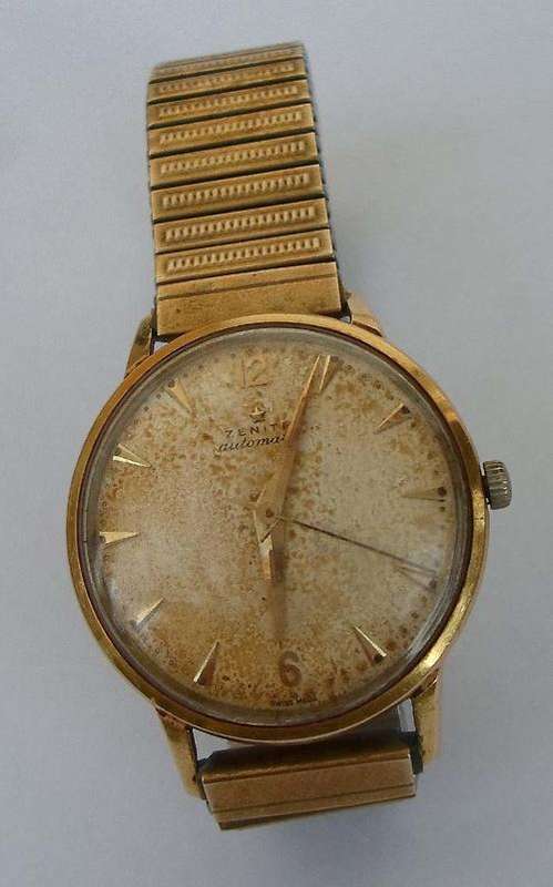 COLLECTIBLE GENTS VINTAGE 18 CARAT GOLD ZENITH AUTOMATIC WRIST WATCH~WORKING 100%