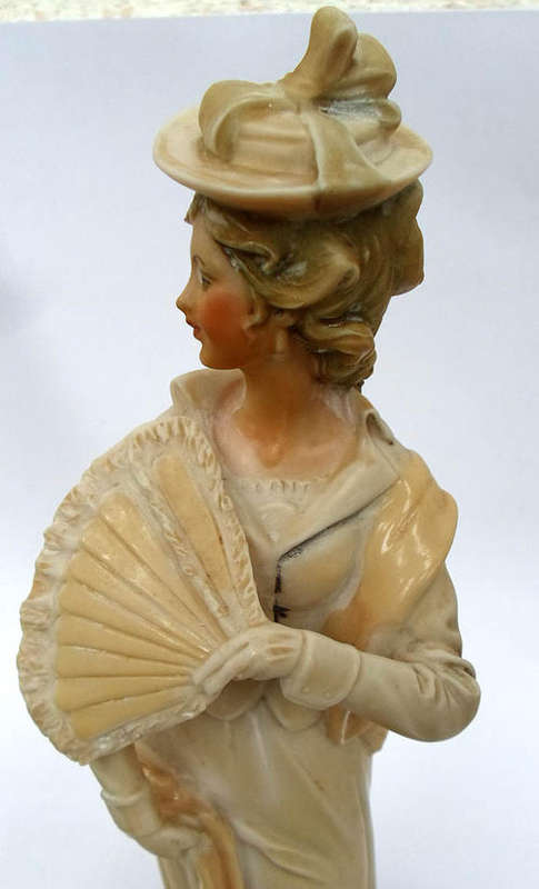 FABULOUS BRUNO MERLI SIGNED VINTAGE CAPODIMONTE VICTORIAN LADY FIGURINE~LIKE NEW