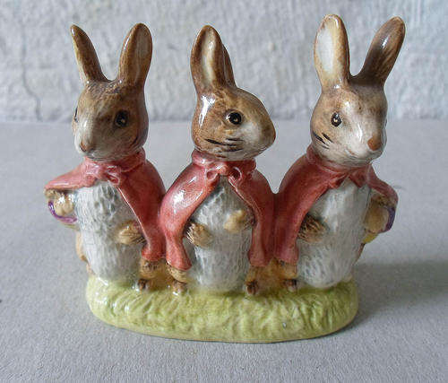 DELIGHTFUL~VINTAGE BESWICK BEATRIX POTTER FLOPSY, MOPSY & COTTONTAIL~PERFECT!!!