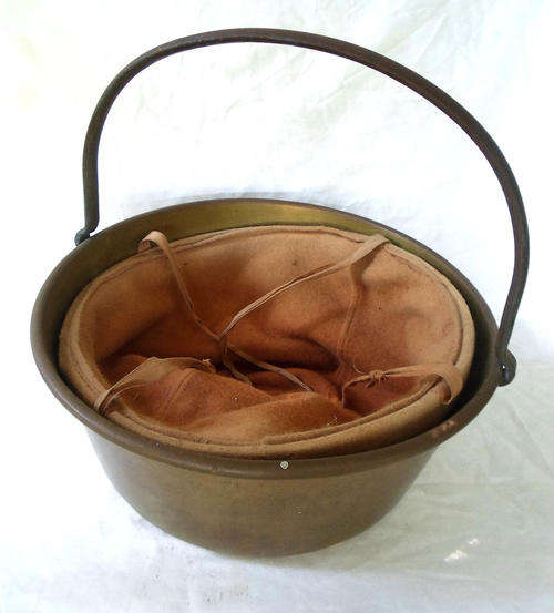 ANTIQUE SOLID BRASS CAST METAL HANDLE JAM MAKING PAN~ORIGINAL SIEVE RARITY!!