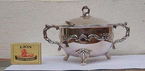 WED R1~CHARMING LIDDED SUGAR BOWL~ORNATE HANDLES AND FEET~SUGAR SIFTER SPOON INCLUDED~VERY NICE!!!