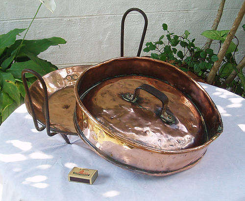 GENUINE 18/19TH CENTURY~CAPE DUTCH~MELK TERT COPPER PAN AND LID~MUSEUM QUALITY