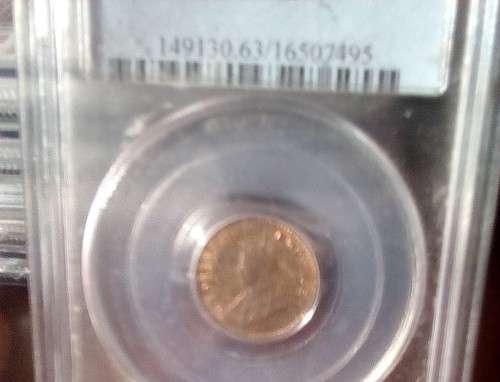 BUY NOW!!!! $$ All must GO!  - SOUTH AFRICA INDIA PCGS MS63 1/12 ANNA RED BROWN VARIETY