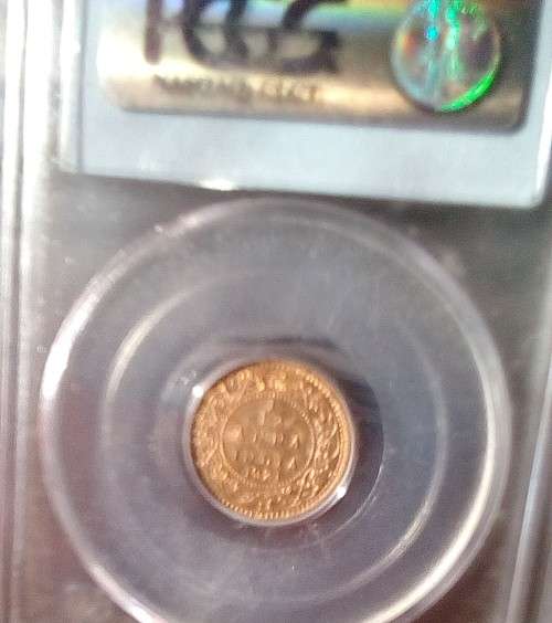 BUY NOW!!!! $$ All must GO!  - SOUTH AFRICA INDIA PCGS MS63 1/12 ANNA RED BROWN VARIETY