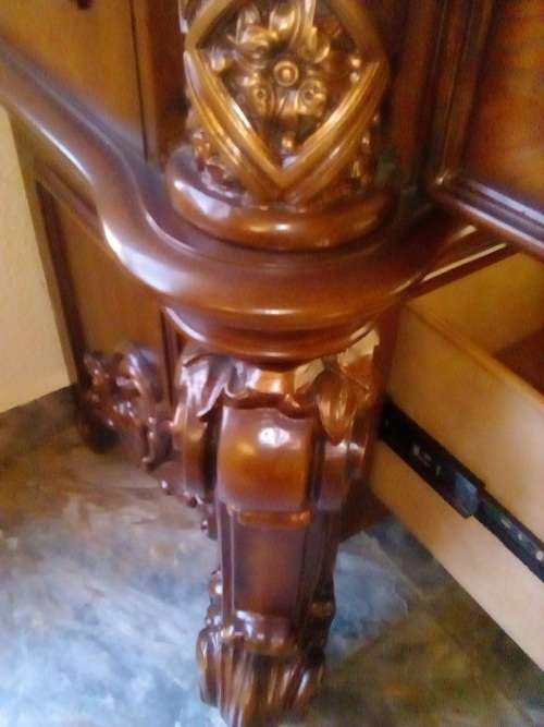 Crazy 0.00 start!All must GO! INDIAN HAND CARVED CABINET MANGO WOOD ANTIQUE VINTAGE ALMOST BRAND NE