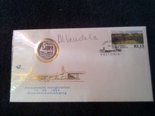 CRAZY ZERO START!!!! $$ All must GO!- AUTHENTICATED AUTOGRAPH MANDELA WITH PROOF R5 1994