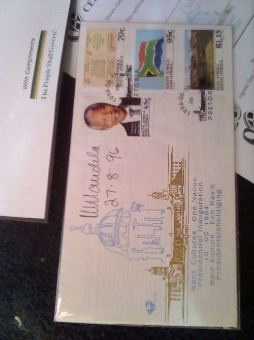 CRAZY ZERO START!!!! $$ All must GO!  - AUTHENTICATED SIGNATURE MANDELA ORIGINAL FDC 1996
