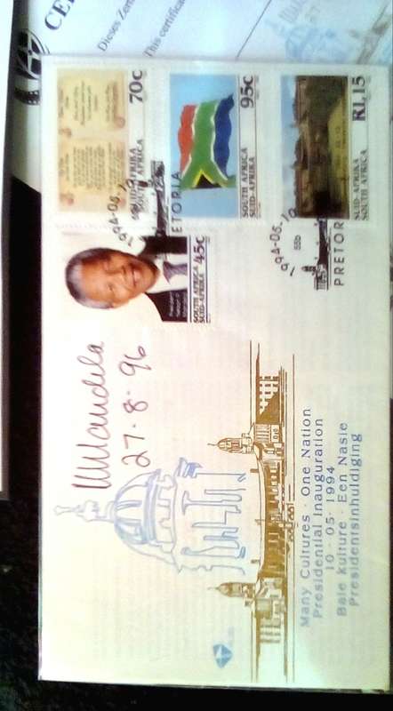 CRAZY ZERO START!!!! $$ All must GO!  - AUTHENTICATED SIGNATURE MANDELA ORIGINAL FDC 1996