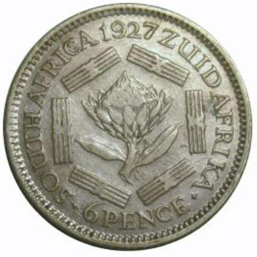 SOUTH AFRICA UNION 1927 SIXPENCE COLLECTABLE