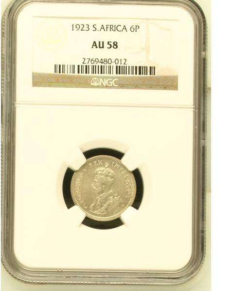 Start at Zero!!!! $$ Clearance $$ All must GO! $$ South Africa UNION - 1923 6P AU58