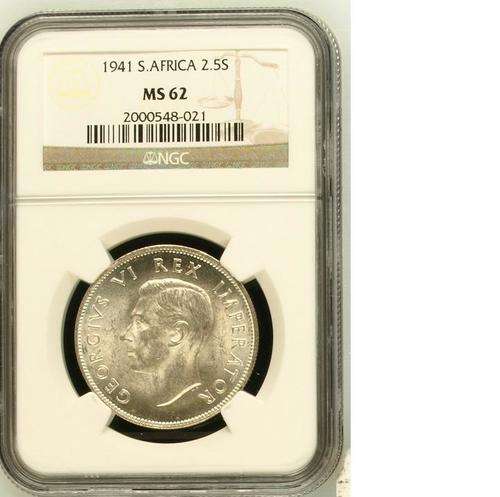 Start at Zero!!!! $$ Clearance $$ All must GO! $$ South Africa UNION - 1941 2.5S MS62