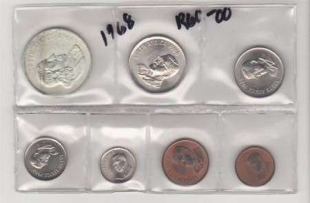 1968 SA Mint pack with silver R1-00 English