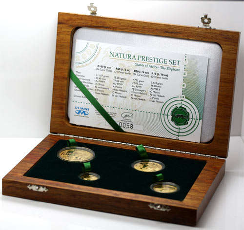 2008 Gold Natura 4 coin set - Elephant - Prestige