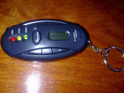 Breath Alcohol tester,0.02 to 0.05(BAC) and over key chain.