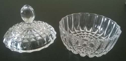 VINTAGE CUT-GLASS CANDY JAR WITH LID