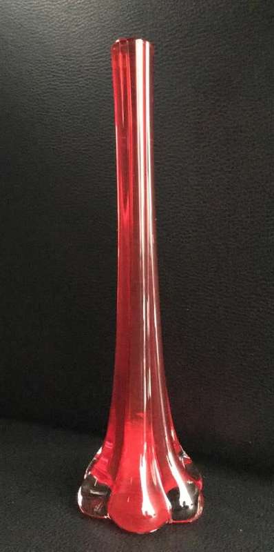 RED LONG STEMMED VASE