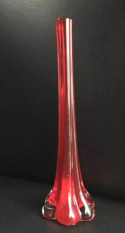 RED LONG STEMMED VASE