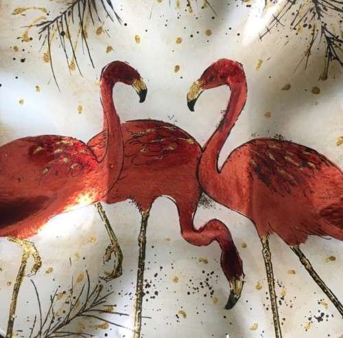 FLAMINGO DECORATIVE WALL HANGING DISPLAY PLATE