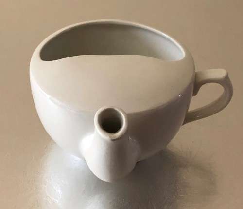 VINTAGE ROYAL WINTON GRIMWADES ENGLAND SIDE HANDLE TEA POT CREAMER CLASSIC WHITE